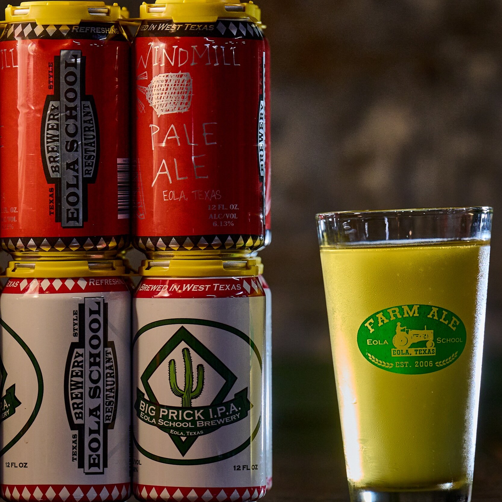 Customers can now find 6-packs and cases of our Farm Ale Light Beer, Big Prick IPA, Windmill Punch, and Windmill Pale Ale at HEB, Market Street, and Pinkies in San Angelo. We’re slowly rolling out retail and restaurant distributions throughout the state and look forward to having our beer near you!Farm Ale Premium Beer coming soon.